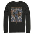 thumbnail image 1 of Men's Superman Classic Hero Pose  Long Sleeve Shirt Black Medium, 1 of 3