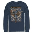 thumbnail image 1 of Men's Superman Classic Hero Pose  Long Sleeve Shirt Navy Blue Small, 1 of 3