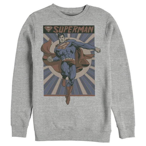 Men's Superman Classic Hero Pose  Sweatshirt Athletic Heather 2X Large