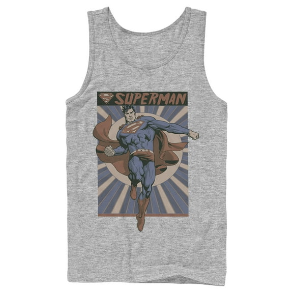 Men's Superman Classic Hero Pose Tank Top Athletic Heather Small