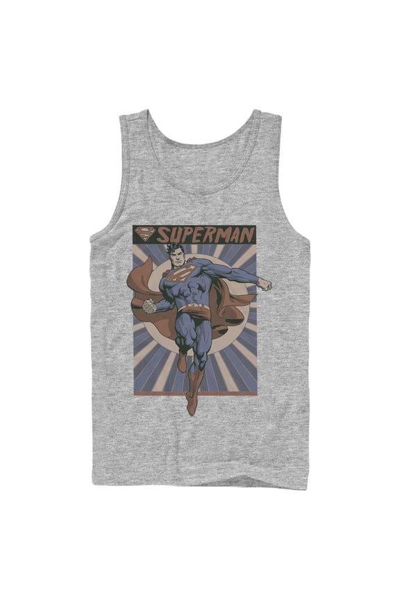Men's Superman Classic Hero Pose Tank Top Athletic Heather X Large
