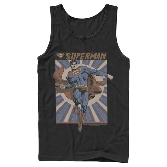Men's Superman Classic Hero Pose  Tank Top Black Large