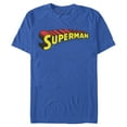 thumbnail image 1 of Men's Superman Classic Text Logo  Graphic Tee Royal Blue Large, 1 of 4