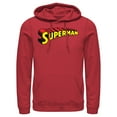 thumbnail image 1 of Men's Superman Classic Text Logo  Pull Over Hoodie Red 2X Large, 1 of 3