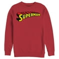 thumbnail image 1 of Men's Superman Classic Text Logo  Sweatshirt Red Small, 1 of 3