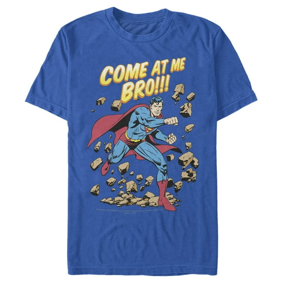 Men's Superman Come At Me Bro Graphic Tee Royal Blue 2X Large