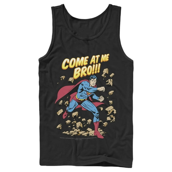 Men's Superman Come At Me Bro  Tank Top Black Large
