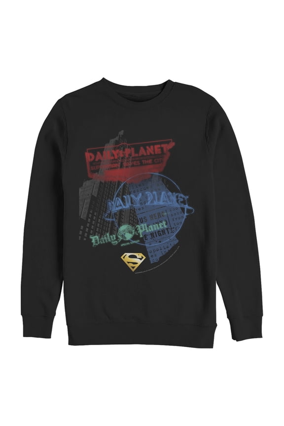 Men's Superman Daily Planet in News Sweatshirt Black 3X Large