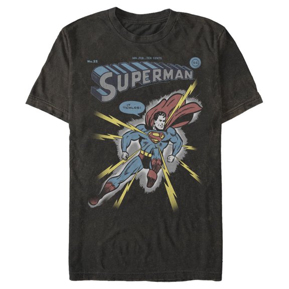 Men's Superman Electrified  Graphic Tee Black Large