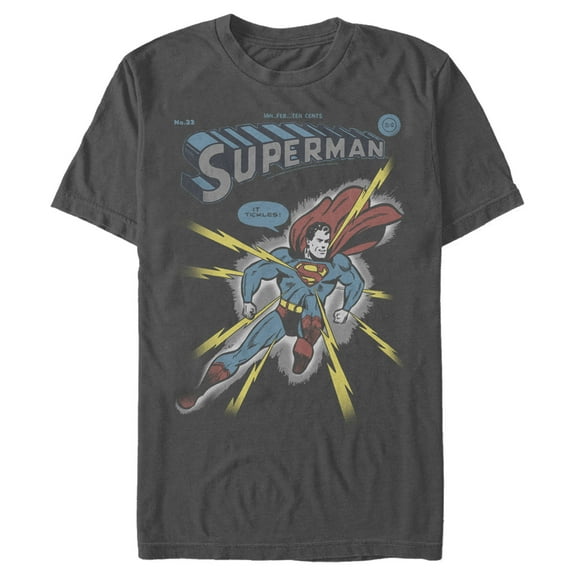 Men's Superman Electrified  Graphic Tee Charcoal Medium
