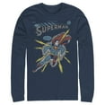 thumbnail image 1 of Men's Superman Electrified  Long Sleeve Shirt Navy Blue 2X Large, 1 of 3