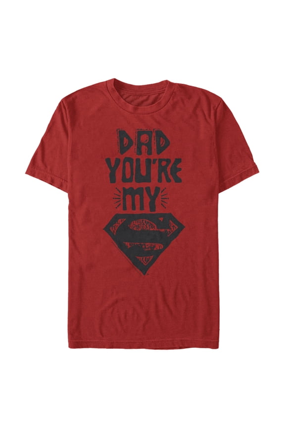 Men's Superman Father's Day Dad My Hero Graphic Tee Red X Large