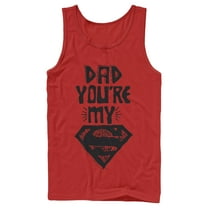 Men's Superman Father's Day Dad My Hero Tank Top Red Large