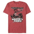 thumbnail image 1 of Men's Superman Grunge Earth's Hero  Graphic Tee Red Heather Small, 1 of 4