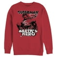 thumbnail image 1 of Men's Superman Grunge Earth's Hero  Sweatshirt Red Large, 1 of 3
