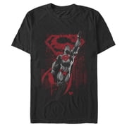 Mens Superman Grunge Hero Flight Graphic Tee Black 3X Large