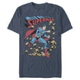 thumbnail image 1 of Men's Superman Hero Break Barriers Graphic Tee Navy Blue Heather Small, 1 of 3