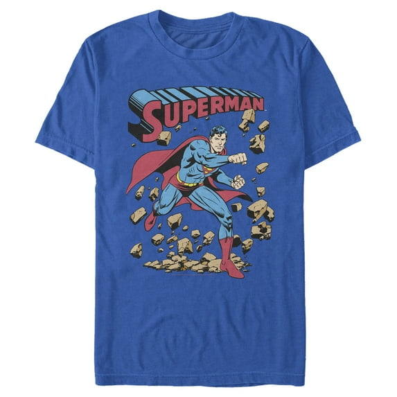 Men's Superman Hero Break Barriers Graphic Tee Royal Blue Small