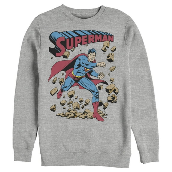 Men's Superman Hero Break Barriers Sweatshirt Athletic Heather 3X Large
