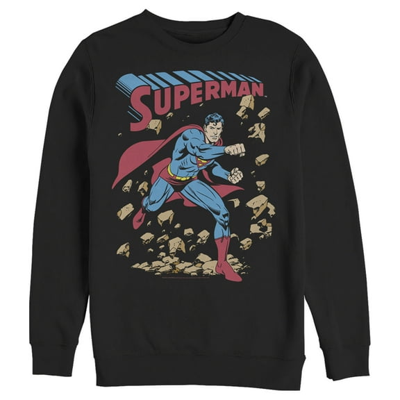 Men's Superman Hero Break Barriers Sweatshirt Black Medium