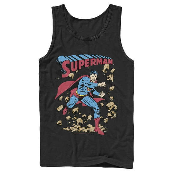 Men's Superman Hero Break Barriers  Tank Top Black X Large