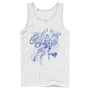 Men's Superman Hero Broken Chains Tank Top White Medium