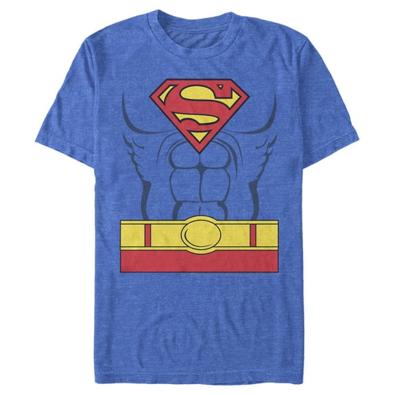 Men's Superman Hero Costume Graphic Tee Royal Blue Heather 3X Large