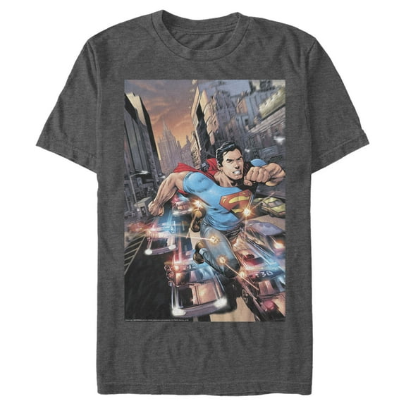 Men's Superman Hidden Hero Glimmer Graphic Tee Charcoal Heather X Large