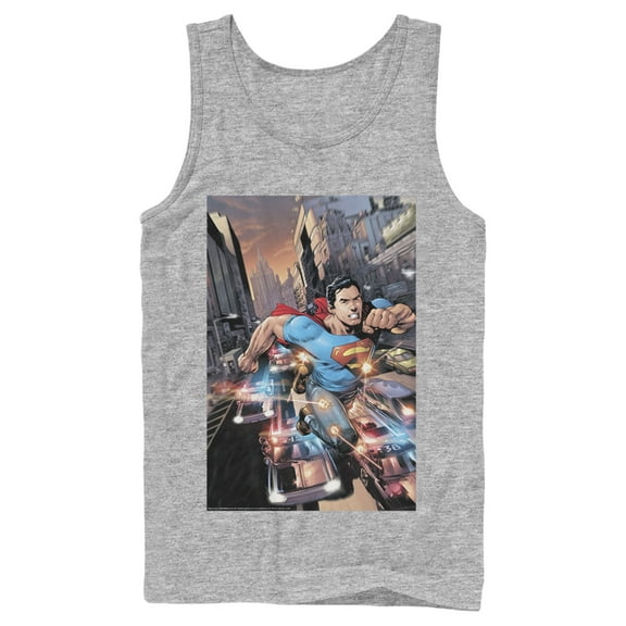 Men's Superman Hidden Hero Glimmer Tank Top Athletic Heather Small