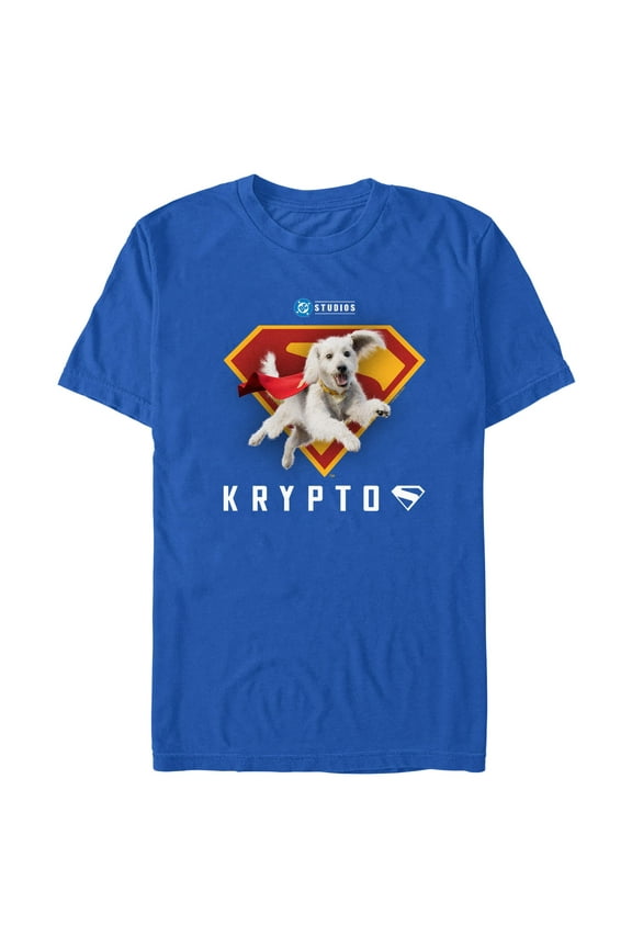 Men's Superman Krypto Red and Orange Logo Graphic T-Shirt