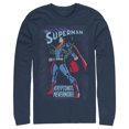 thumbnail image 1 of Men's Superman Kryptonite Nevermore Cover  Long Sleeve Shirt Navy Blue Small, 1 of 3