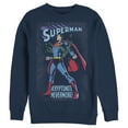 thumbnail image 1 of Men's Superman Kryptonite Nevermore Cover  Sweatshirt Navy Blue Large, 1 of 3