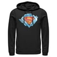 thumbnail image 1 of Men's Superman Logo Chrome Machine  Pull Over Hoodie Black Small, 1 of 3