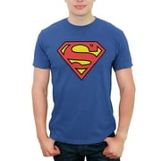 Mens Superman Logo Classic Graphic Tee Royal Blue Large