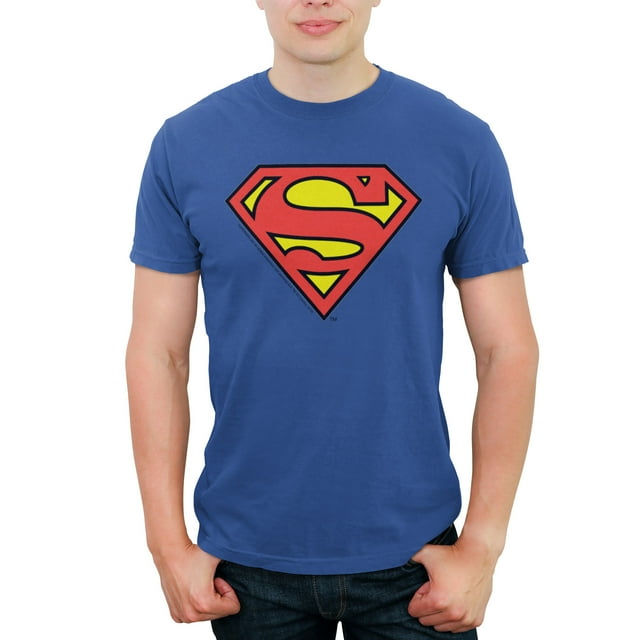 Men's Superman Logo Classic Graphic Tee Royal Blue Small