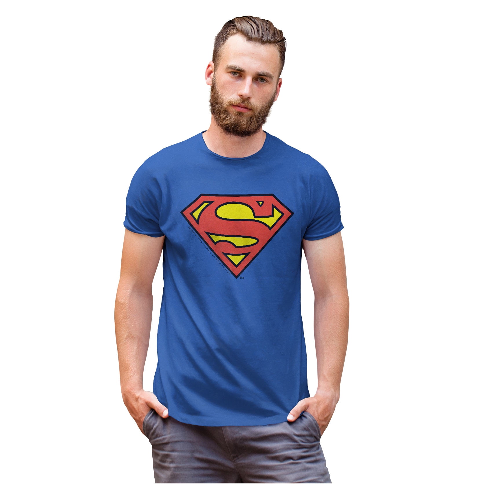 Men's Superman Logo Classic Graphic Tee Royal Blue X Large - Walmart.com