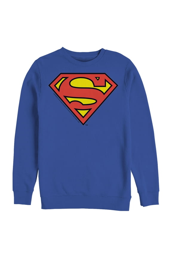 Men's Superman Logo Classic Sweatshirt Royal Blue 3X Large