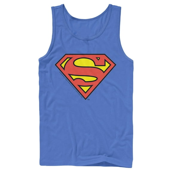 Men's Superman Logo Classic  Tank Top Royal Blue Large