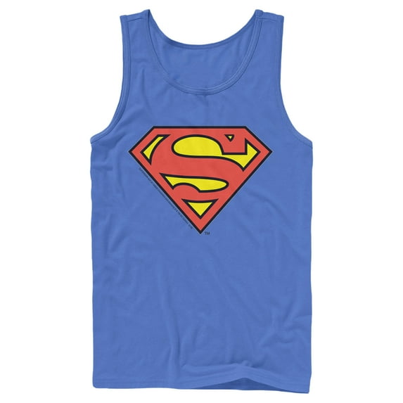 Men's Superman Logo Classic Tank Top Royal Blue Large