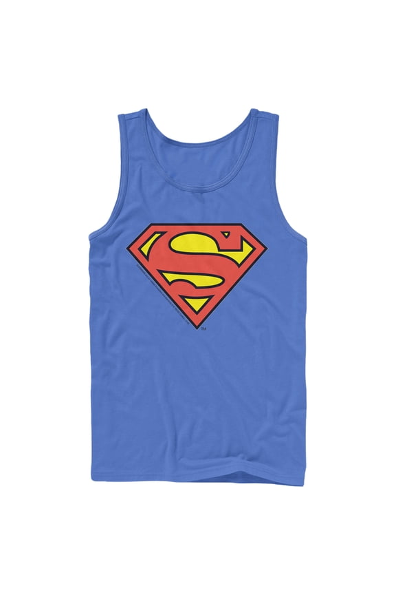 Men's Superman Logo Classic Tank Top Royal Blue Large