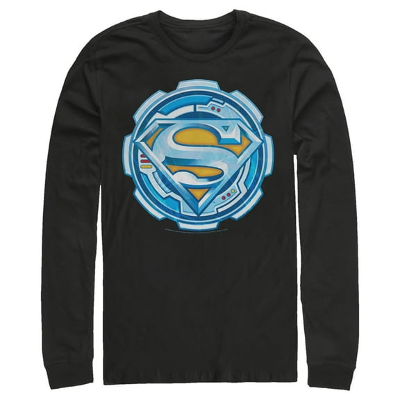 Men's Superman Logo Gear Long Sleeve Shirt Black X Large