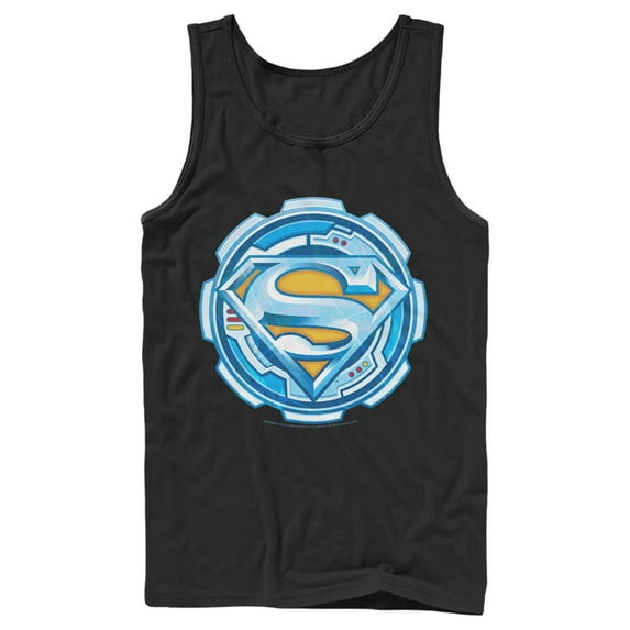 Men's Superman Logo Gear Tank Top Black Large