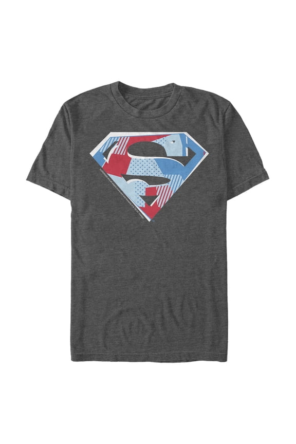Men's Superman Logo Geometric Graphic Tee Charcoal Heather Medium