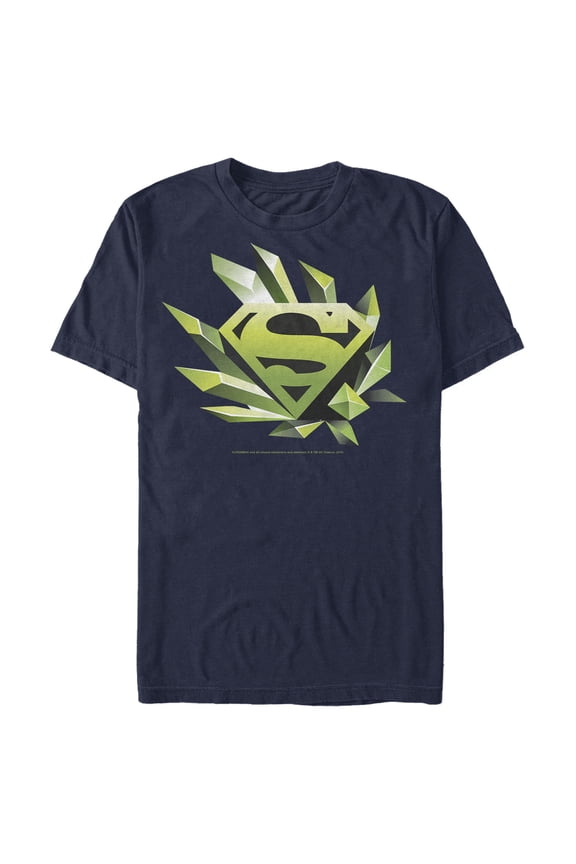 Men's Superman Logo Geometric Shape Graphic Tee Navy Blue Medium