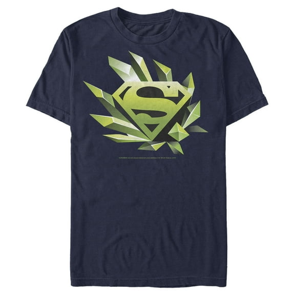 Men's Superman Logo Geometric Shape Graphic Tee Navy Blue Small