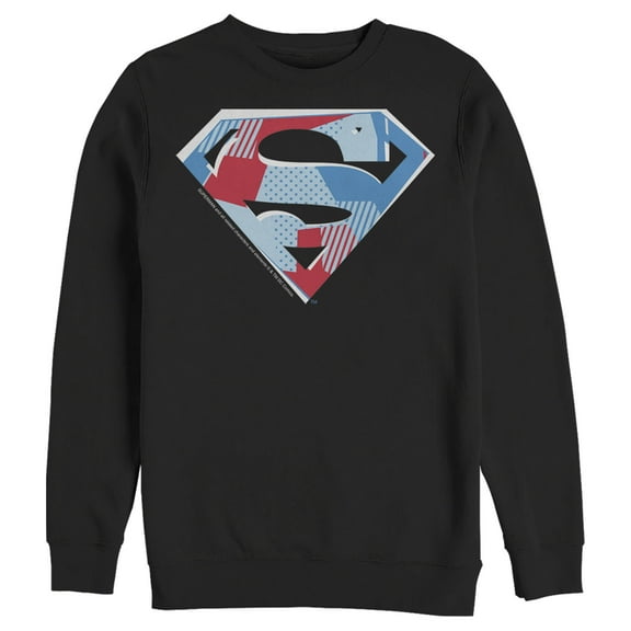 Men's Superman Logo Geometric Sweatshirt Black 2X Large