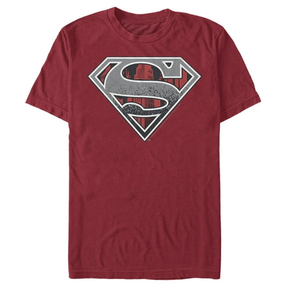 Men's Superman Logo Grunge Graphic Tee Cardinal 3X Large