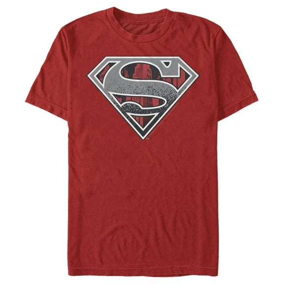 Men's Superman Logo Grunge  Graphic Tee Red Medium