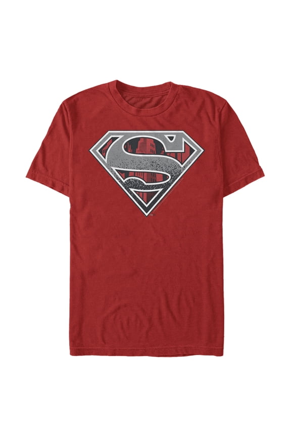 Men's Superman Logo Grunge  Graphic Tee Red Small