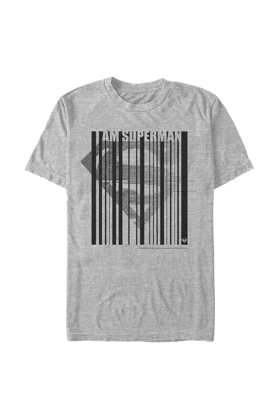 Men's Superman Logo Hero Barcode Graphic Tee Athletic Heather 3X Large